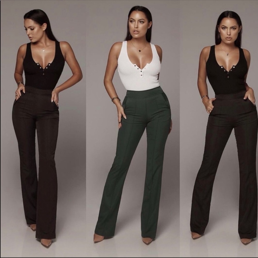 JLUXLABEL Black Modern High Waisted Trouser